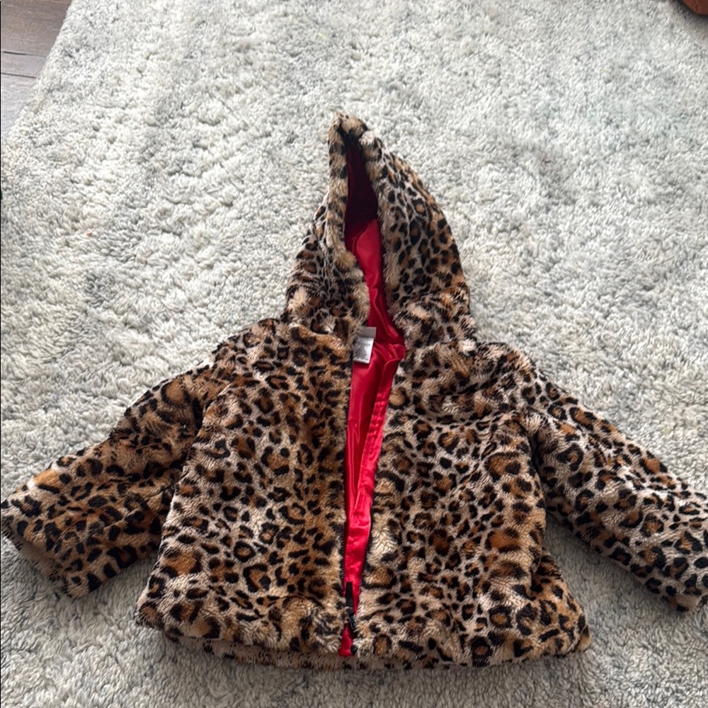 Girls Faux Fur Leopard Coat 🐆